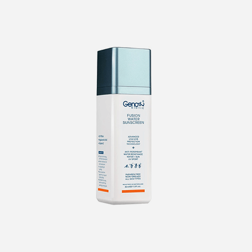 ضد آفتاب بی رنگ ژنوبایوتیک مدل Fusion Water مناسب انواع پوست با Spf50 حجم 30 میل